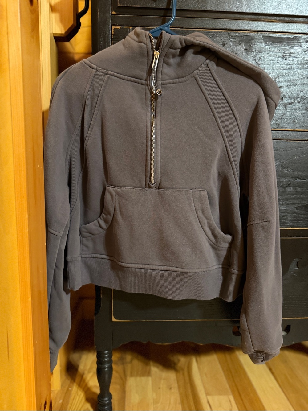 Women's Half-Zip Hoodie Sweatshirt - Charcoal